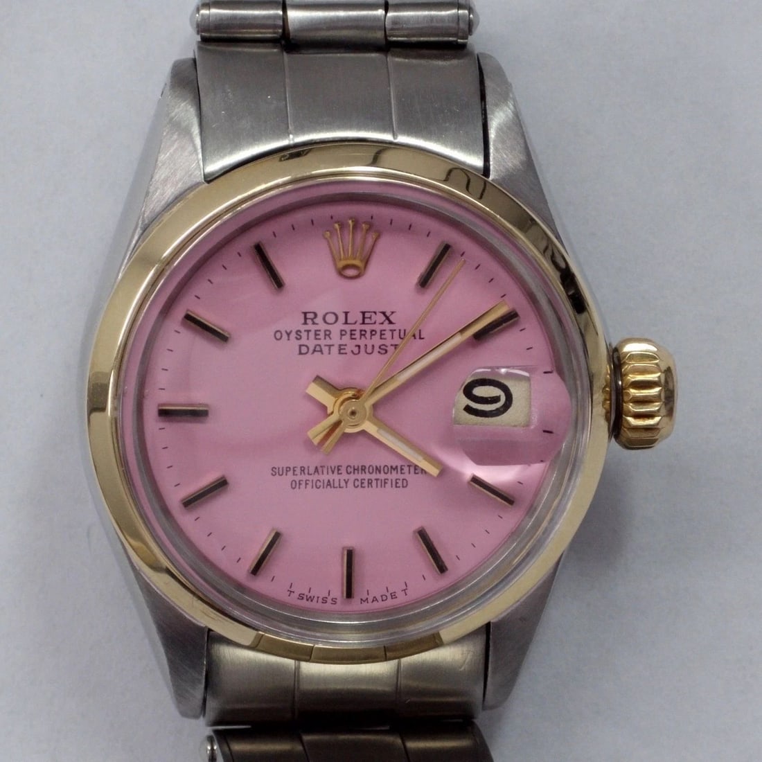 ROLEX LADIES DATEJUST 26MM CANDY PINK DIAL TWO TONE OYSTER WATCH 6517 CIRCA 1968 (1 of 2)