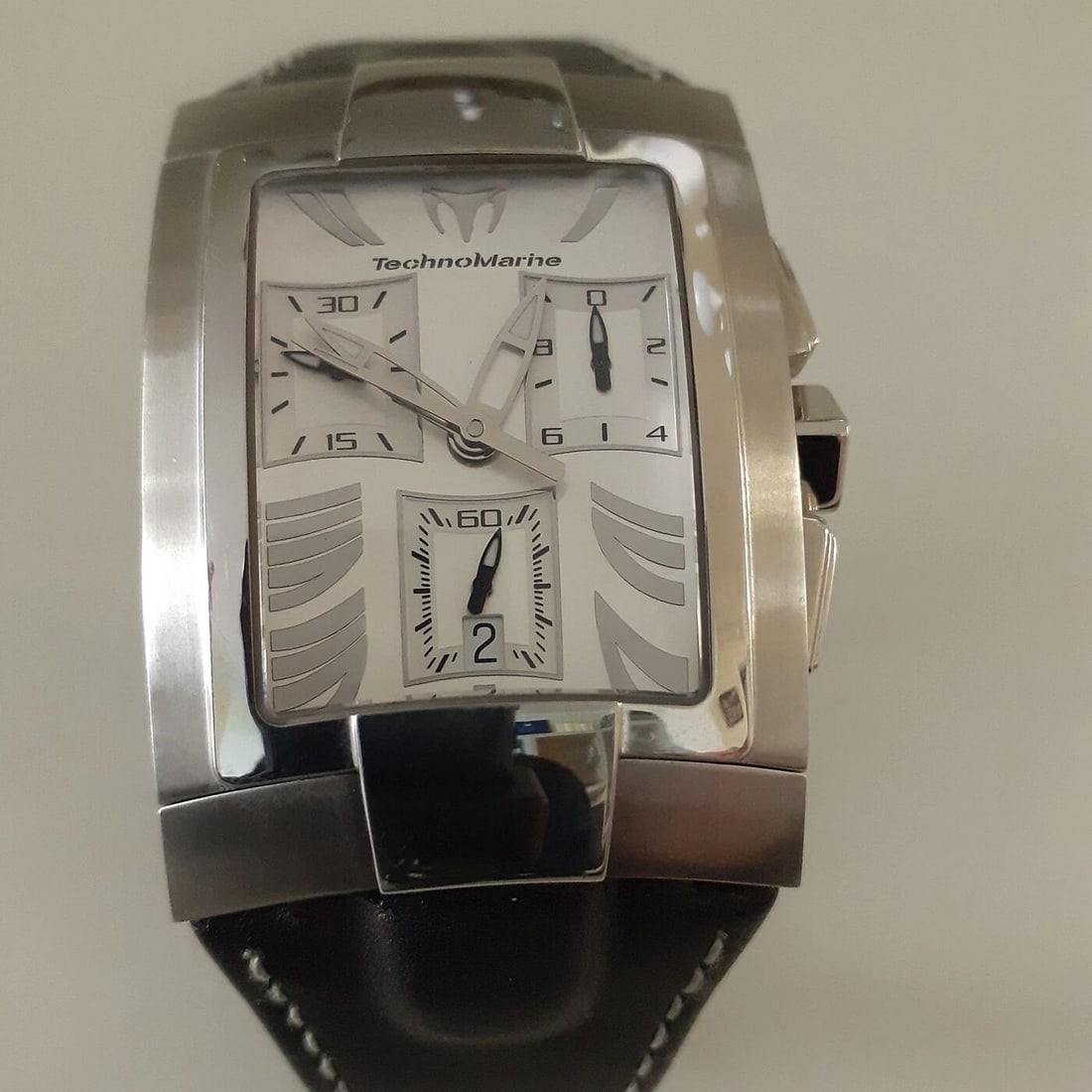 TECHNOMARINE 47 X 34 MM STEEL WHITE CHRONOGRAPH QUARTZ WATCH 02408: TECHNOMARINE 47 X 34 MM STEEL WHITE CHRONOGRAPH QUARTZ WATCH 02408 Condition: New with box and papers: This item is brand new and has never been worn. It still has the original ... Read more about the