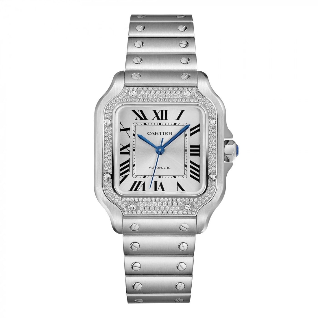 NEW CARTIER SANTOS DE CARTIER MEDIUM STAINLESS STEEL AUTOMATIC WATCH W4SA0005: NEW CARTIER SANTOS DE CARTIER MEDIUM STAINLESS STEEL AUTOMATIC WATCH W4SA0005 Condition: New with box and papers: This item is brand new and has never been worn. It still has the original ... Read mor