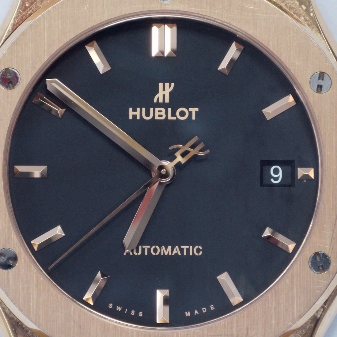 HUBLOT CLASSIC FUSION 45 MM 18K ROSE GOLD AUTOMATIC BLACK WATCH 511.OX.1181.LR (1 of 2)