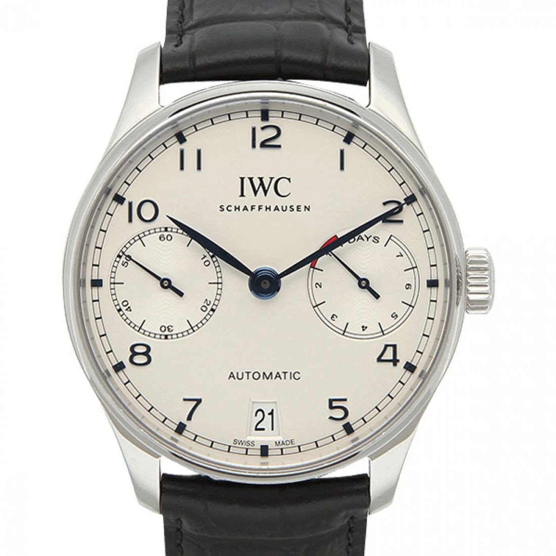 NEW IWC PORTUGIESER AUTOMATIC 7 DAY POWER RESERVE STAINLESS STEEL WATCH IW500705 (1 of 2)