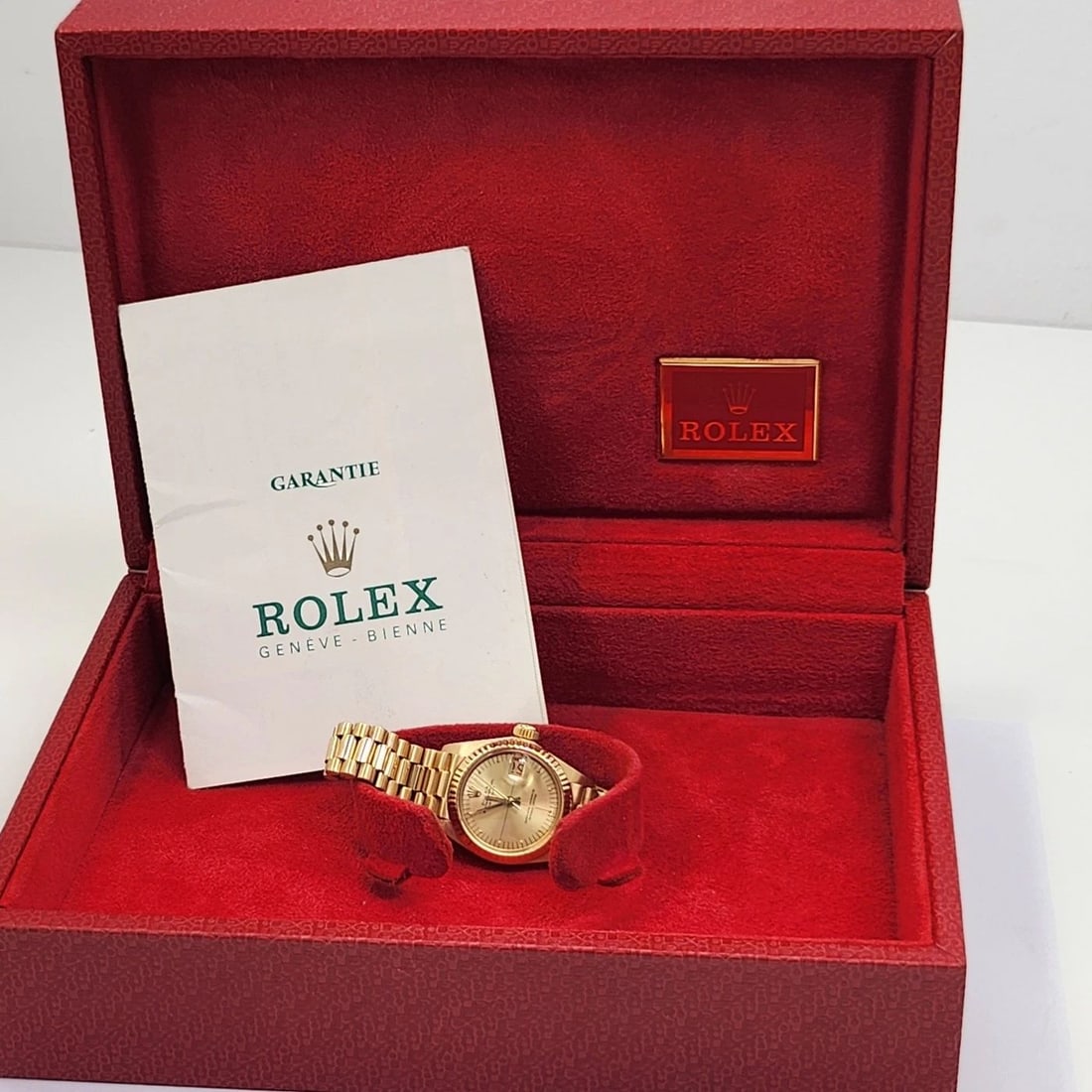 W/PAPERS ROLEX LADIES DATEJUST 26 MM 18K YELLOW GOLD PRESIDENT BAND WATCH 6917 (1 of 2)