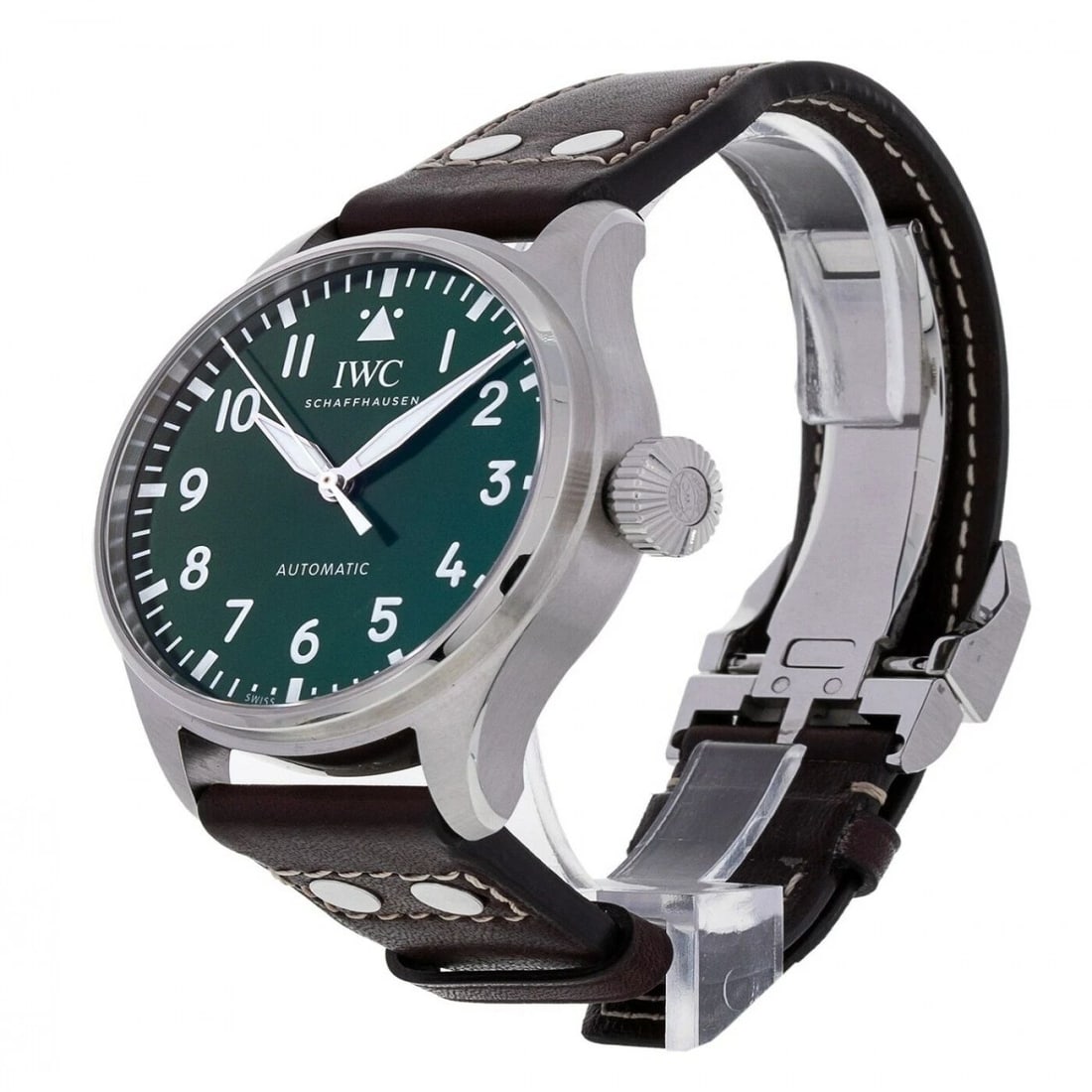 NEW IWC BIG PILOTS STAINLESS STEEL AUTOMATIC 43 MM GREEN WATCH IW329306 (1 of 2)