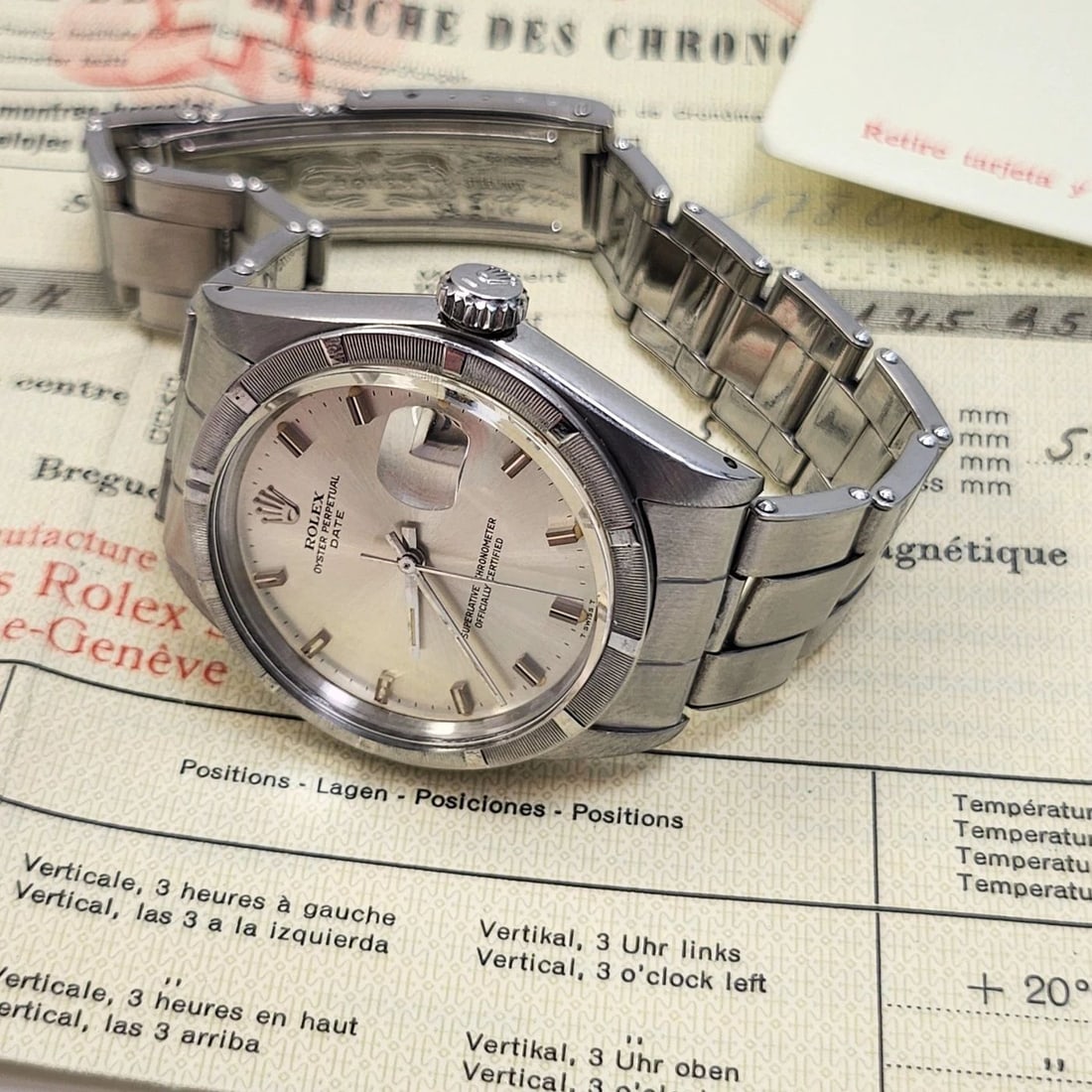 FULL PAPERS ROLEX DATE 34 MM STEEL SILVER DIAL AUTOMATIC WATCH 1501 CIRCA 1968: FULL PAPERS ROLEX DATE 34 MM STEEL SILVER DIAL AUTOMATIC WATCH 1501 CIRCA 1968 Condition: Pre-owned - Good: This item has been gently used but is in good condition. It might have a few signs ... Read