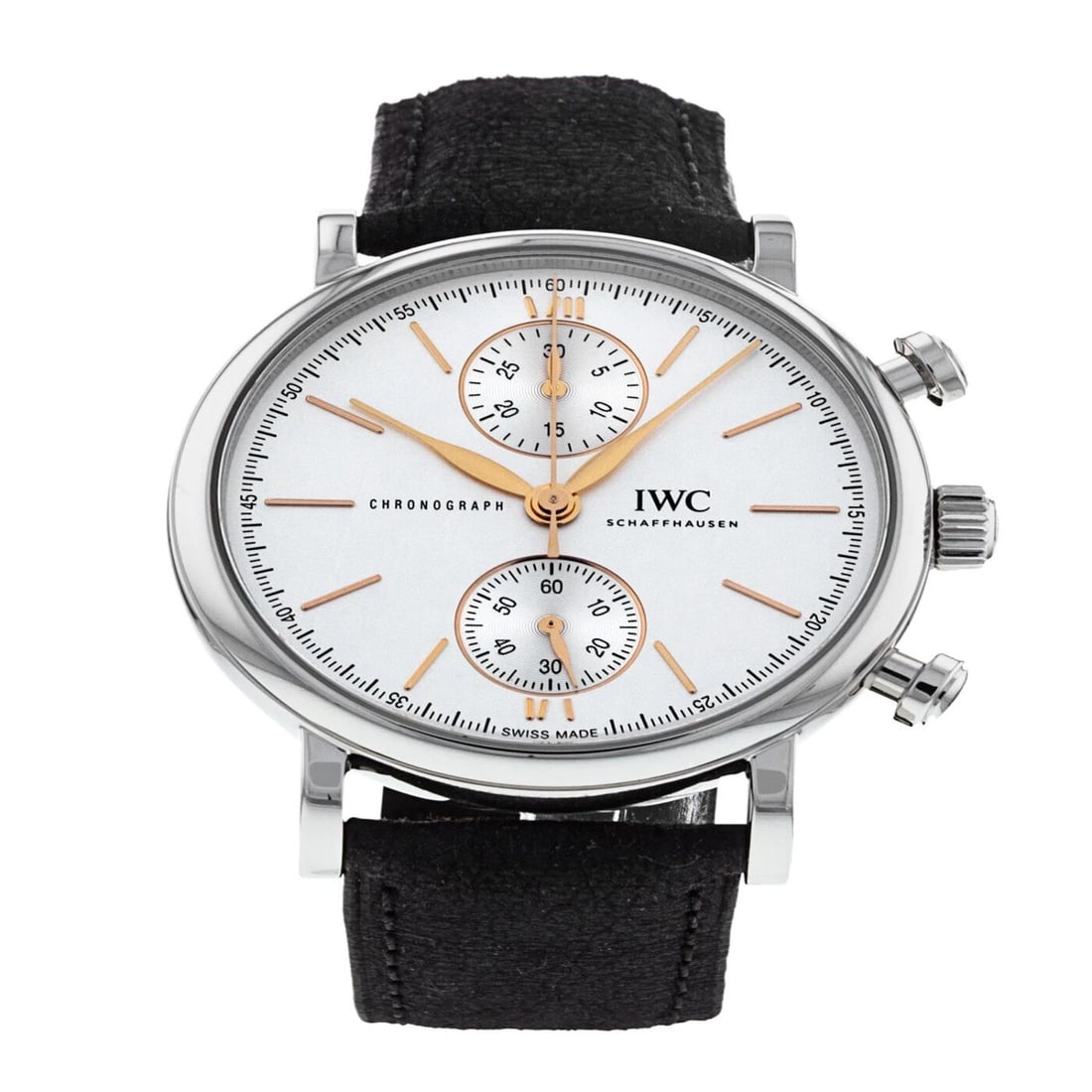 NEW IWC PORTOFINO CHRONOGRAPH STEEL CASE AUTOMATIC 39 MM WHITE WATCH IW391406 (1 of 2)