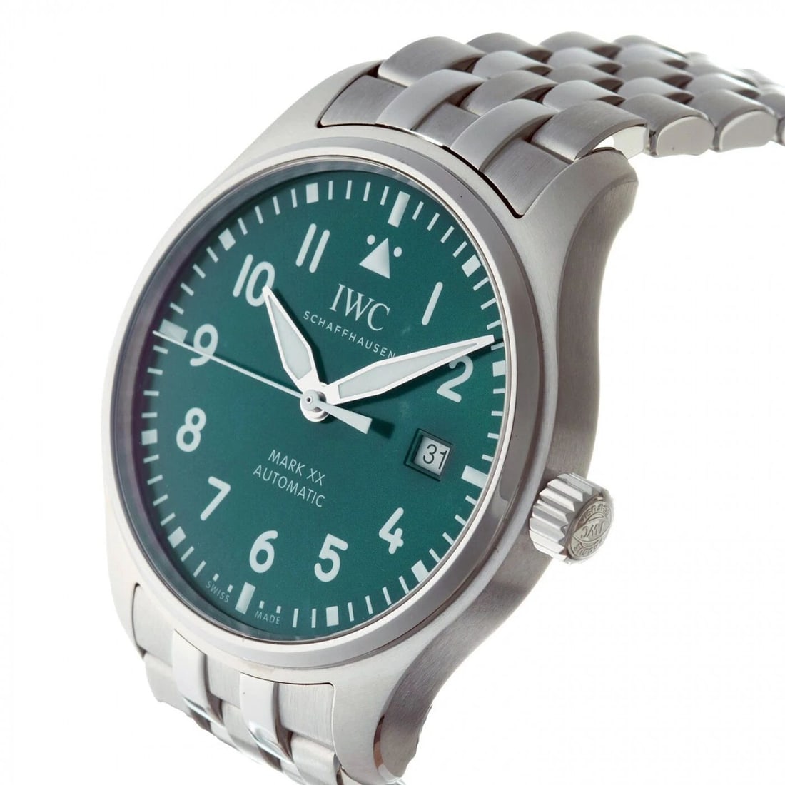 NEW IWC PILOTS STAINLESS STEEL AUTOMATIC 40 MM GREEN WATCH IW328206: NEW IWC PILOTS STAINLESS STEEL AUTOMATIC 40 MM GREEN WATCH IW328206 Condition: New with box and papers: This item is brand new and has never been worn. It still has the original ... Read more about th