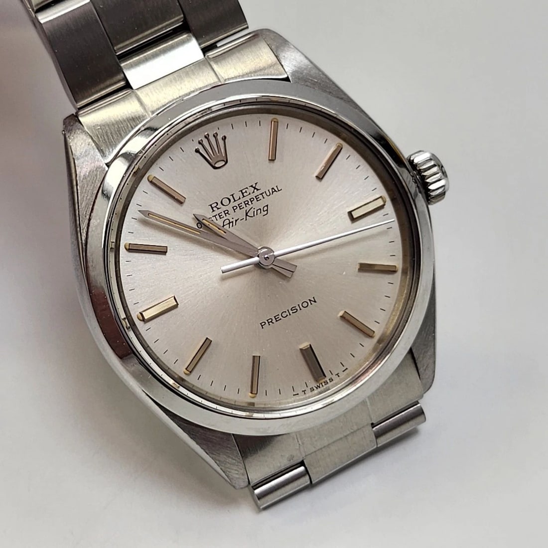 ROLEX AIR KING PRECISION 34 MM STEEL OYSTER AUTOMATIC WATCH 5500 CIRCA 1982 (1 of 2)
