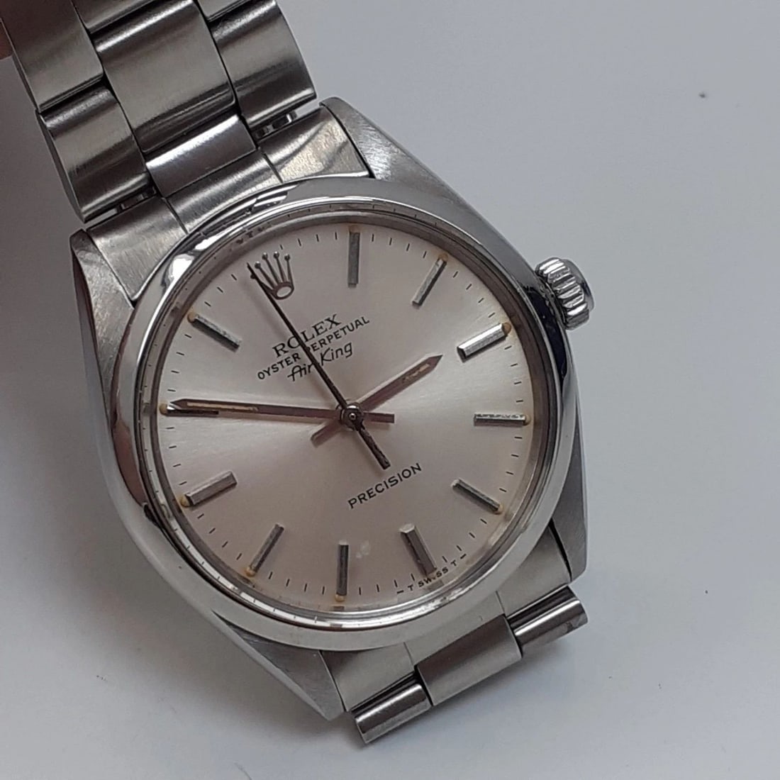 MINT ROLEX AIR KING PRECISION 34 MM STEEL OYSTER AUTOMATIC WATCH 5500 CIRCA 1979 (1 of 2)