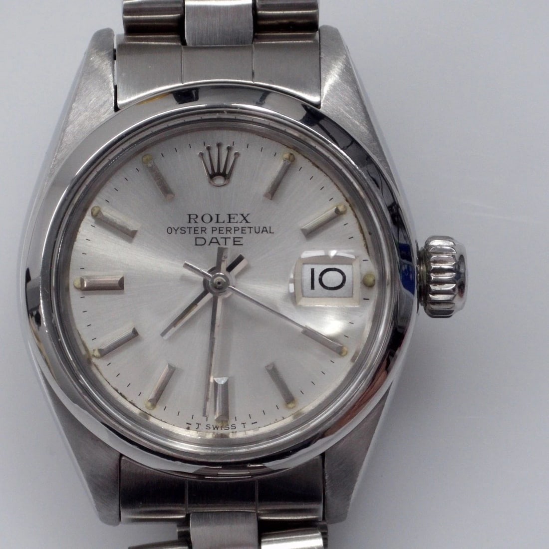 W/PAPERS 1981 ROLEX LADIES DATE 26 MM STEEL OYSTER AUTOMATIC WATCH 6916 (1 of 2)
