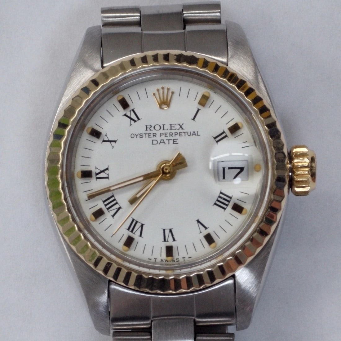 ROLEX LADY DATE 26MM TWO TONE OYSTER WHITE ROMAN AUTOMATIC WATCH 6917 CIRCA 1979 (1 of 2)