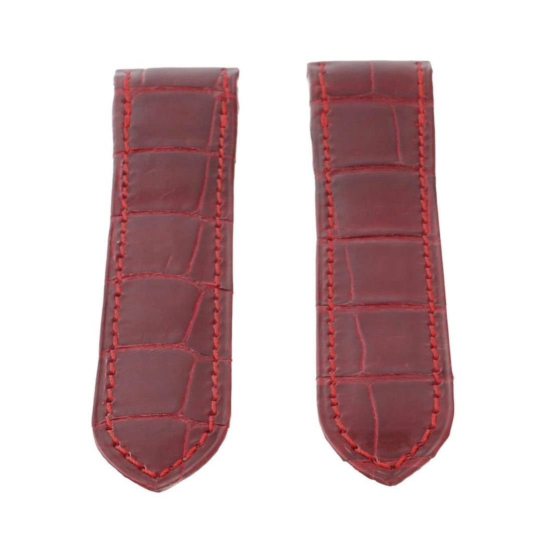 CARTIER STRAP SANTOS GENUINE ALLIGATOR SHINY RED 20X18MM FACTORY NEVER WORN (1 of 2)