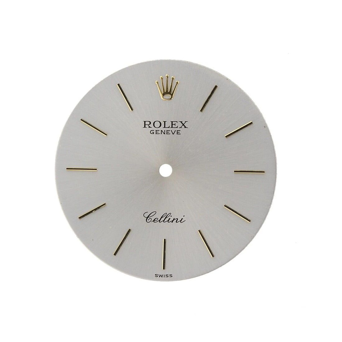 MINT ORIGINAL ROLEX DIAL CELLINI CLASSIC DIAMETER 30MM SLATE SILVER/GOLD STICKS: MINT ORIGINAL ROLEX DIAL CELLINI CLASSIC DIAMETER 30MM SLATE SILVER/GOLD STICKS Condition: Pre-owned: An item that has been used previously. The item may have some signs of cosmetic wear, but ... Read