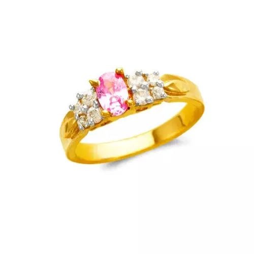 NEW 14K TWO TONE GOLD LADIES CZ RING: NEW 14K TWO TONE GOLD LADIES CZ RING 14K Two Tone Gold Size 7 Approx. 6mm Stone, 6mm Center High Polished/Cubic Zirconia Weight: 2.7 Grams