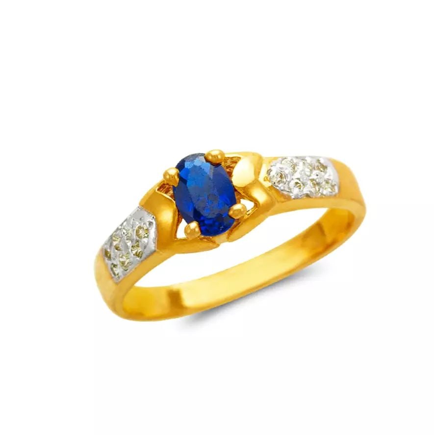 NEW 14K TWO TONE GOLD LADIES CZ RING (1 of 2)