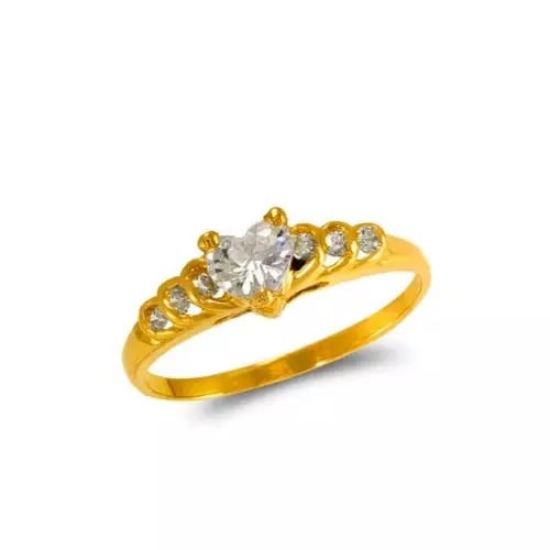 NEW 14K YELLOW GOLD LADIES CZ RING (1 of 2)
