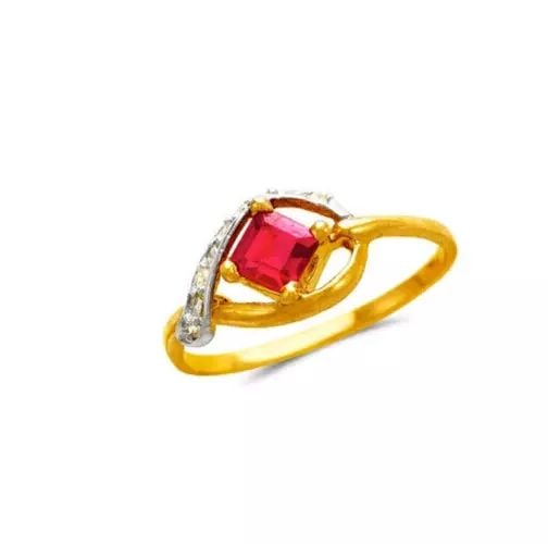 NEW 14K TWO TONE GOLD LADIES CZ RING (1 of 2)