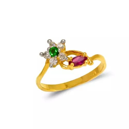 NEW 14K TWO TONE GOLD LADIES CZ RING (1 of 2)