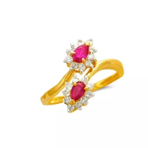 NEW 14K TWO TONE GOLD LADIES CZ RING (1 of 2)