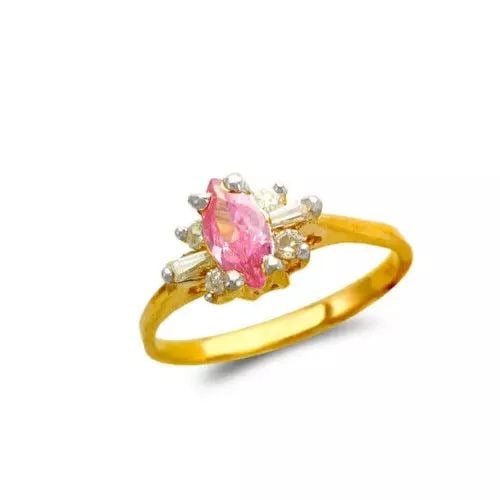 NEW 14K TWO TONE GOLD LADIES CZ RING (1 of 2)