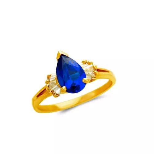 NEW 14K YELLOW GOLD LADIES CZ RING (1 of 2)