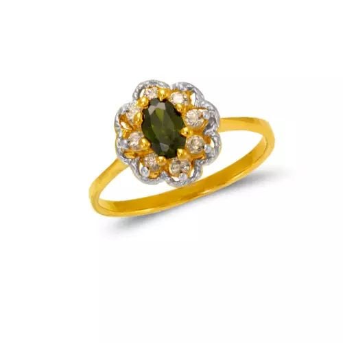 NEW 14K TWO TONE GOLD LADIES CZ RING (1 of 2)