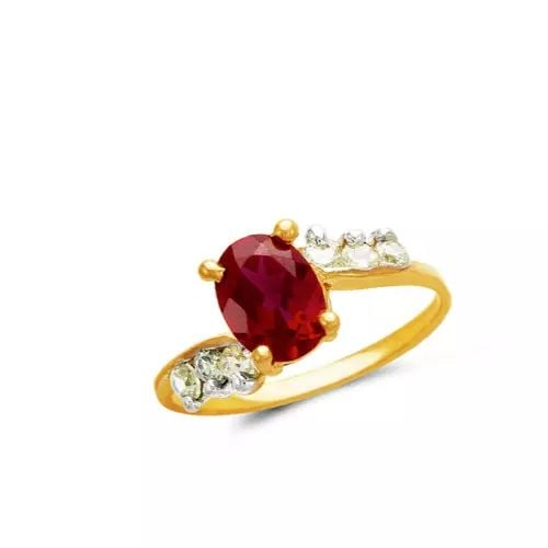 NEW 14K TWO TONE GOLD LADIES CZ RING (1 of 2)