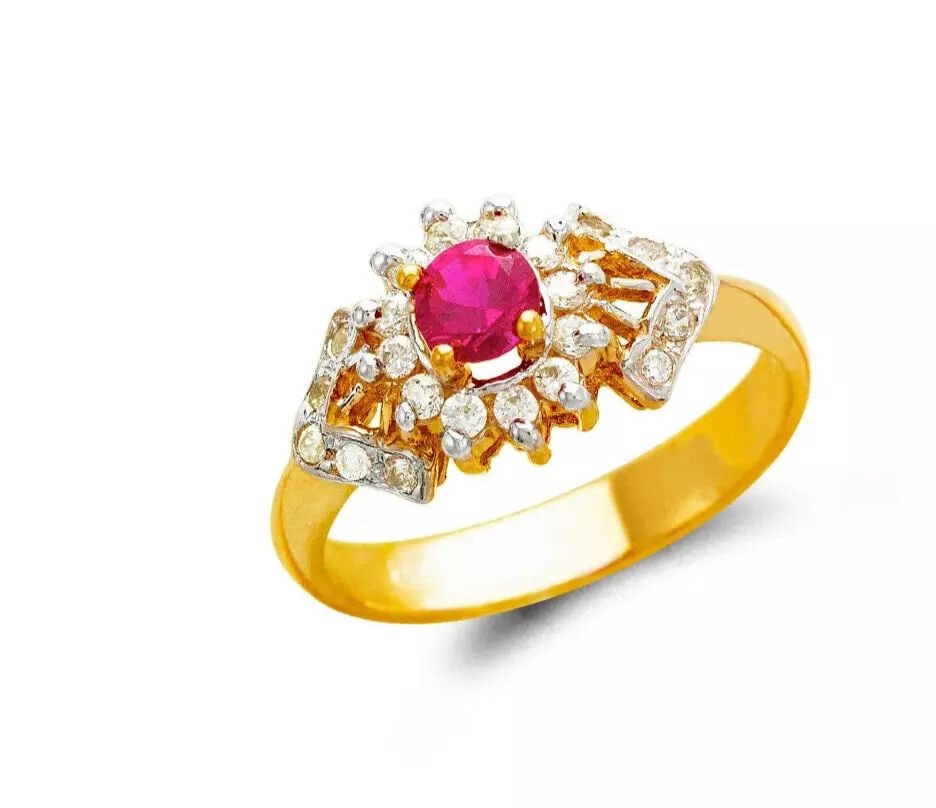 NEW 14K TWO TONE GOLD LADIES CZ RING (1 of 2)