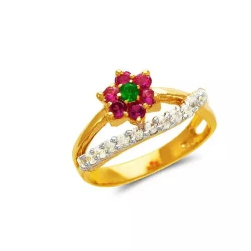 NEW 14K TWO TONE GOLD LADIES CZ RING (1 of 2)