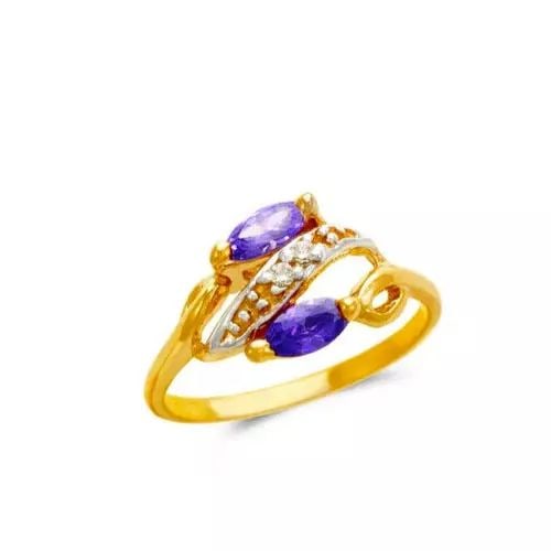 NEW 14K TWO TONE GOLD LADIES CZ RING (1 of 2)