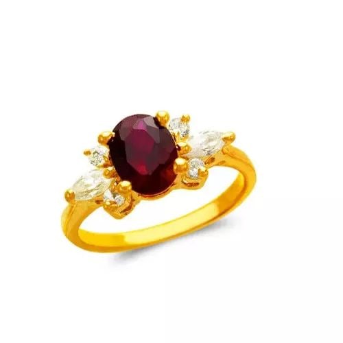 NEW 14K YELLOW GOLD LADIES CZ RING (1 of 2)