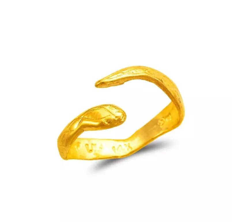 NEW 14K YELLOW GOLD SNAKE KNUCKLE / TOE RING (1 of 2)