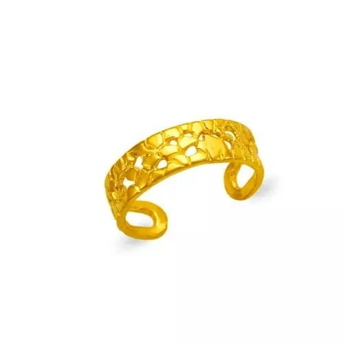NEW 14K YELLOW GOLD NUGGET KNUCKLE / TOE RING: NEW 14K YELLOW GOLD NUGGET KNUCKLE / TOE RING 14K Yellow Gold Approx. 5mm Center High Polished/Diamond Cut Adjustable Weight: 1.5 Grams