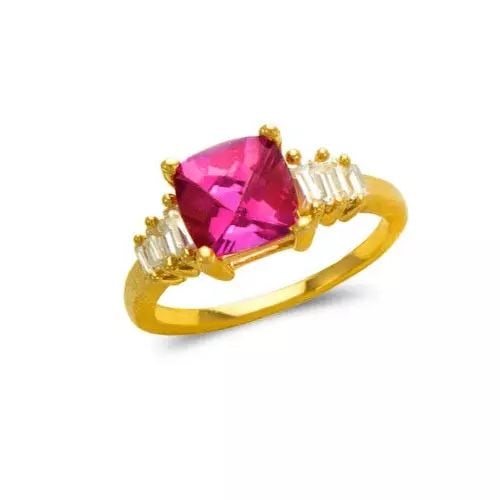 NEW 14K YELLOW GOLD LADIES MYSTIC CZ RING (1 of 2)