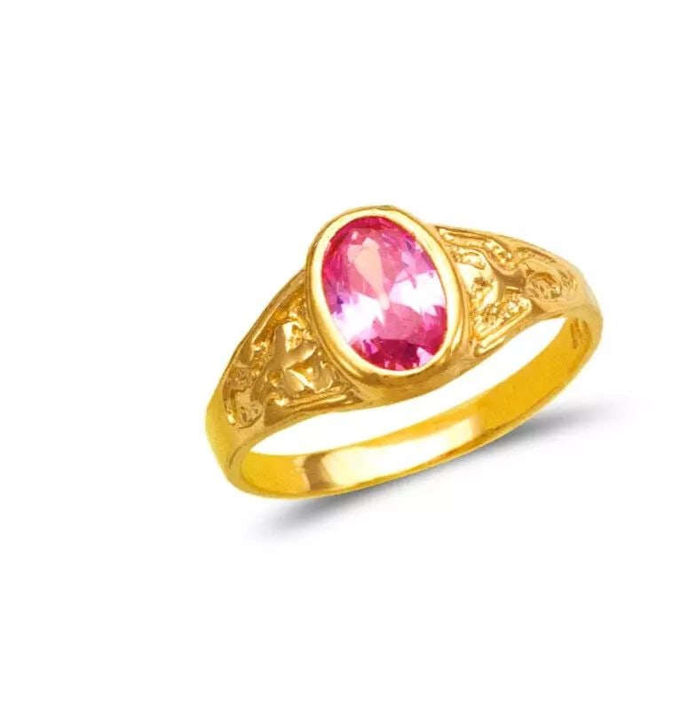 NEW 14K YELLOW GOLD KIDS CZ RING: NEW 14K YELLOW GOLD KIDS CZ RING 14K Yellow Gold Approx.7mm [Center] High Polished/Cubic Zirconia Weight: 1.3 Grams