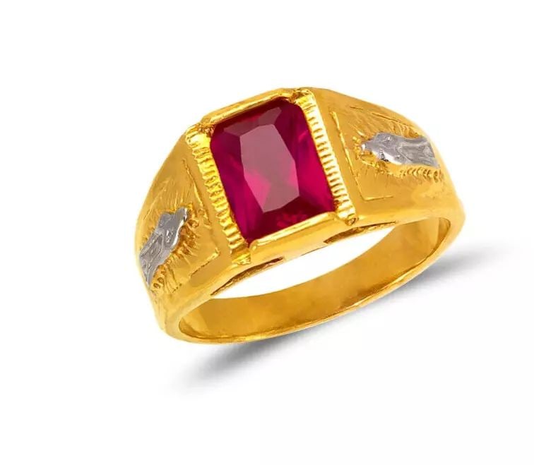 NEW 14K TWO TONE GOLD KIDS CZ RING (1 of 2)