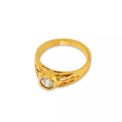 NEW 14K YELLOW GOLD KIDS CZ RING (1 of 2)