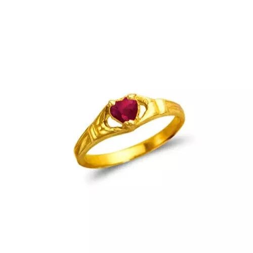 NEW 14K YELLOW GOLD KIDS CZ RING (1 of 2)