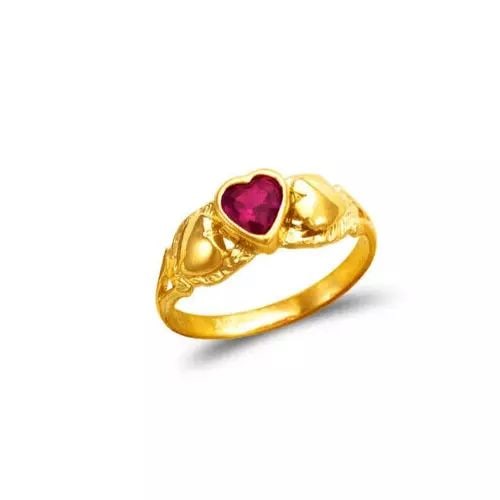 New 14K YELLOW GOLD KIDS HEART CZ RING: New 14K YELLOW GOLD KIDS HEART CZ RING 14K Yellow Gold Approx. 5mm [Center] High Polished/Cubic Zirconia Weight: 1.2 Grams