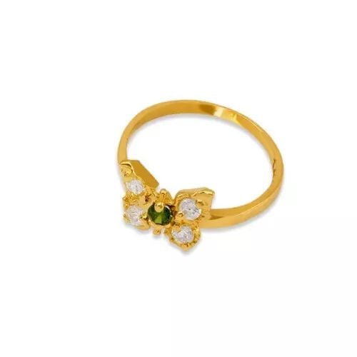NEW 14K YELLOW GOLD KIDS BUTTERFLY CZ RING (1 of 2)