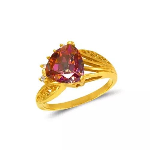 NEW 14K YELLOW GOLD LADIES MYSTIC CZ RING (1 of 2)