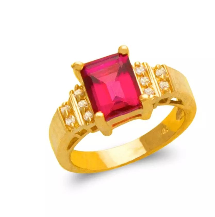 NEW 14K YELLOW GOLD LADIES MYSTIC CZ RING (1 of 2)