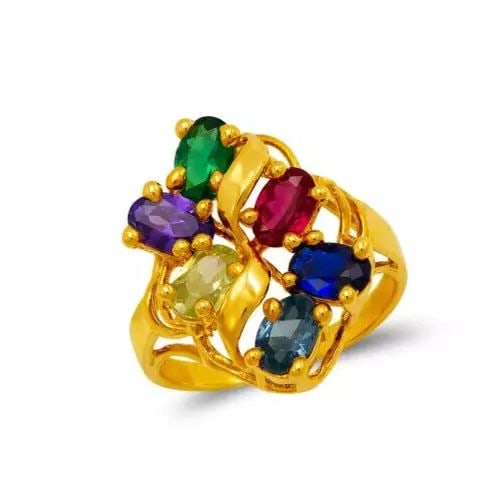 NEW 14K YELLOW GOLD MOTHER'S CZ RING (1 of 2)