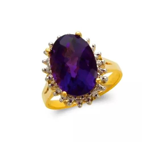 NEW 14K TWO TONE GOLD LADIES MYSTIC CZ RING (1 of 2)