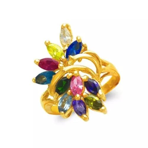 NEW 14K YELLOW GOLD MOTHER'S CZ RING (1 of 2)