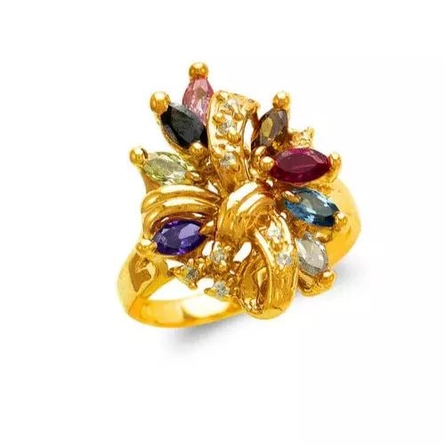 NEW 14K YELLOW GOLD MOTHER'S CZ RING (1 of 2)