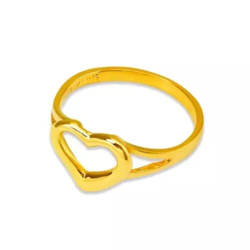 NEW 14K YELLOW GOLD LADIES HEART DESIGN RING (1 of 2)