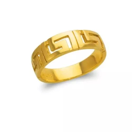 NEW 14K YELLOW GOLD LADIES GREEK KEY DESIGN RING (1 of 2)