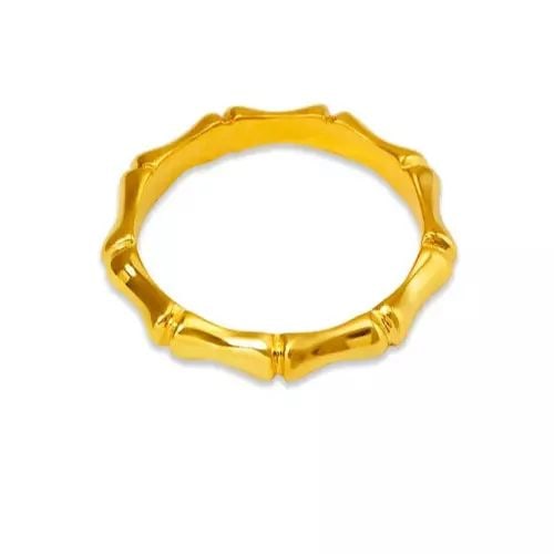 NEW 14K YELLOW GOLD LADIES BAMBOO RING (1 of 2)