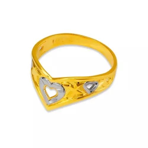 NEW 14K TWO TONE GOLD LADIES HEART FILIGREE RING (1 of 2)