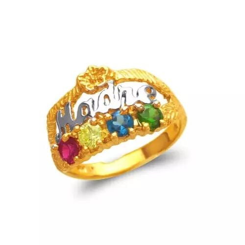 NEW 14K TWO TONE GOLD MADRE CZ RING: NEW 14K TWO TONE GOLD MADRE CZ RING 14K TWO TON Gold Size 7 Approx. 14 mm High Polished/Cubic Zirconia Weight: 4.7 Grams